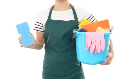 Local facade cleaning work on a shopfront or commercial building
