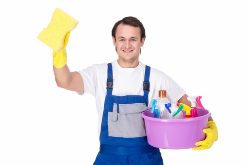 Commercial and domestic carpet cleaning scene