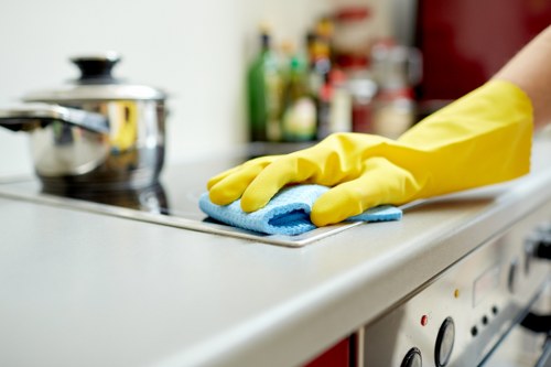 Professional office cleaning near Edgware with focus on desks and communal areas